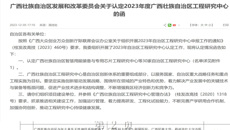 【喜讯】kaiyun官网再次获批广西壮族自治区工程研究中心