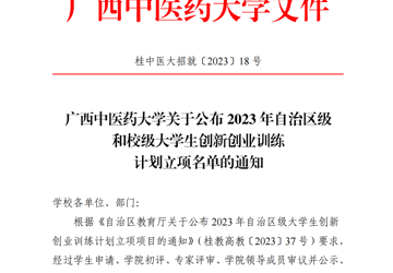 kaiyun登录中国入口登录关于公布2023年自治区级和校级大学生创新创业训练计划立项名单