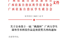 kaiyun官网在第十一届“挑战杯”广西大学生课外学术科技作品竞赛中斩获20个奖项